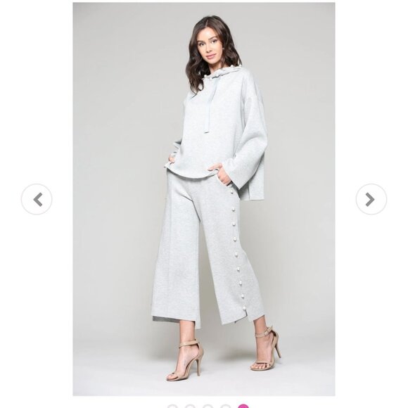 Joh Apparel Francine Pearl Hoodie and Pants Set Heather Gray Leisure Women XS - Picture 1 of 15